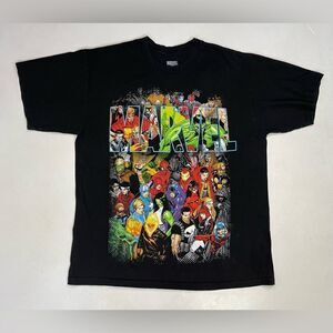 Marvel All Characters Movie Graphic T-shirt Men Large Black Short Sleeve